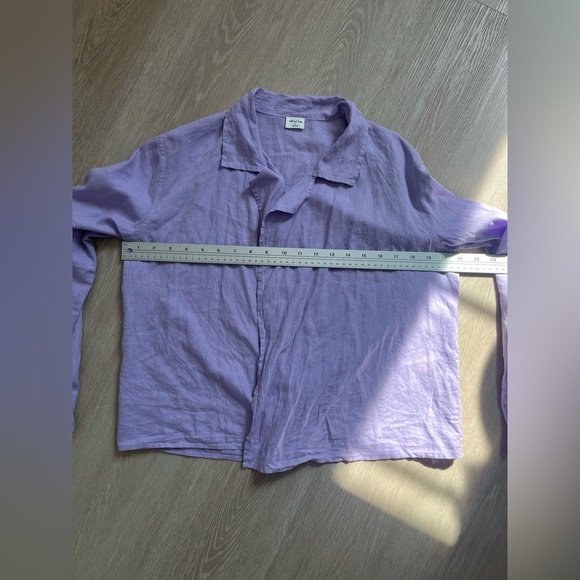 Wilfred Free Aperitif Lavender Linen Tie-Front Blouse - Picture 8 of 10